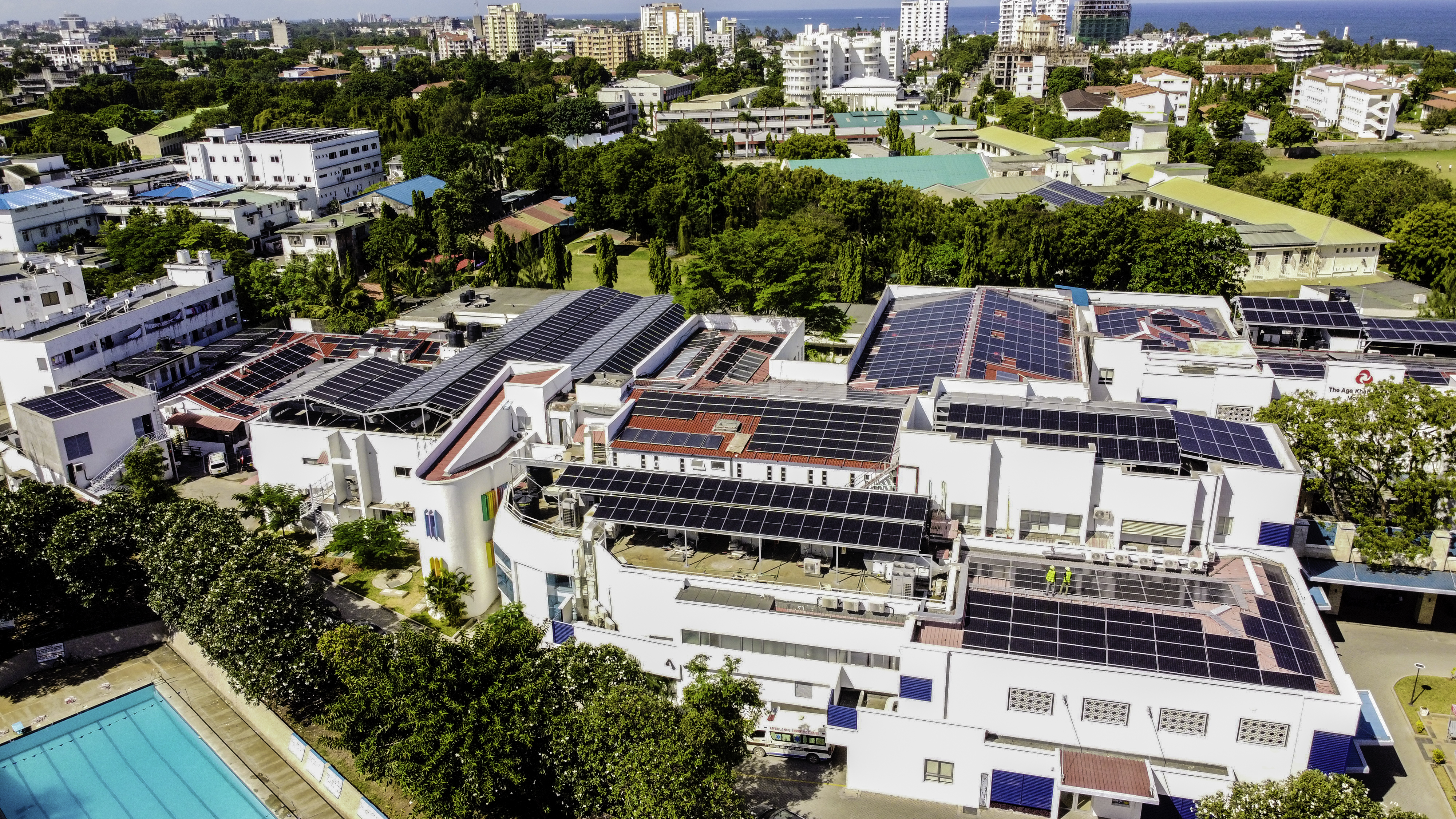 Aga Khan Main Hospital Mombasa solar installation